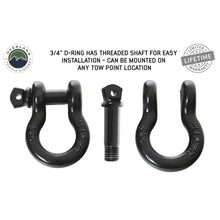 Load image into Gallery viewer, Recovery Shackle D-Rings - 3/4" 4.75 Ton - Black - Sold In Pairs