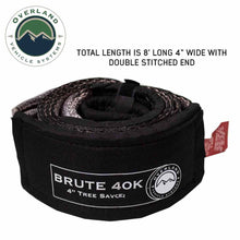 Load image into Gallery viewer, Tree Saver Tow Strap 40,000 lb. 4" x 8' Gray With Black Ends &amp; Storage Bag