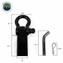 Load image into Gallery viewer, Receiver Mount Recovery Shackle 3/4" 4.75 Ton Rated Black Universal