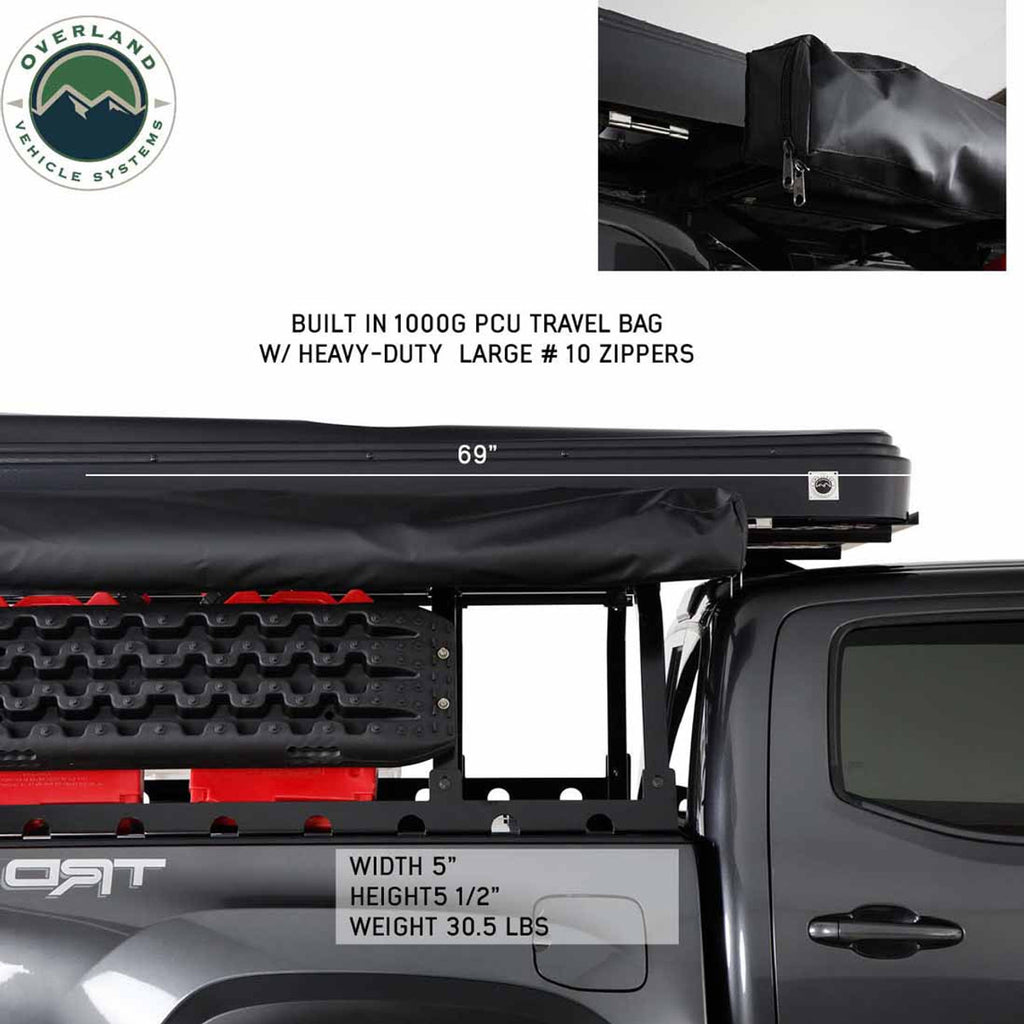 HD Nomadic 270 LTE Awning - Passenger Side - Dark Gray with Black Travel Cover Universal